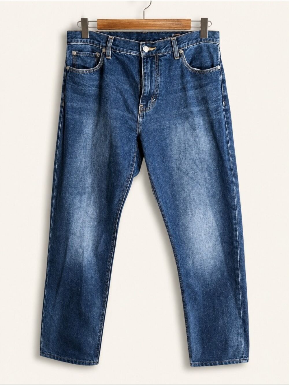 DH3 Men's Slim Tapered Jeans 38x30 Dark Wash Casual Everyday Denim